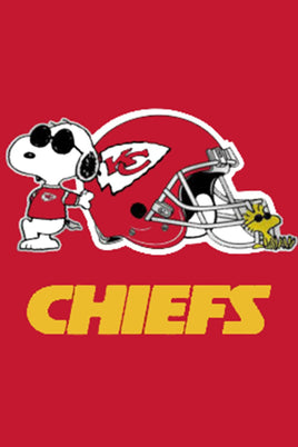 Peanuts Snoopy Double - Sided Flag - Joe Cool Kansas City Chiefs Football - snoopn4pnuts.com