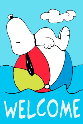 Peanuts Double - Sided Flag - Beach Ball Welcome - snoopn4pnuts.com