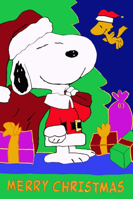 Peanuts Double - Sided Flag - Merry Christmas Santa - snoopn4pnuts.com