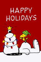Peanuts Double - Sided Flag - Happy Holidays - snoopn4pnuts.com