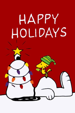 Peanuts Double - Sided Flag - Happy Holidays - snoopn4pnuts.com