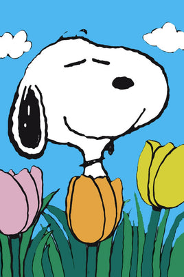Peanuts Double - Sided Flag - Snoopy Spring Tulips - snoopn4pnuts.com