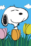 Peanuts Double-Sided Flag - Snoopy Spring Tulips