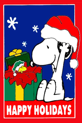 Peanuts Double - Sided Flag - Happy Holidays - snoopn4pnuts.com