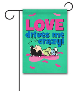 Peanuts Double - Sided Flag - Love Drives Me Crazy - snoopn4pnuts.com