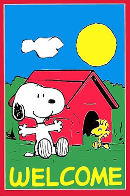 Peanuts Double - Sided Flag - Snoopy Welcome - snoopn4pnuts.com