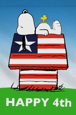 Peanuts Double - Sided Flag - Happy 4th - snoopn4pnuts.com