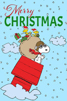 Peanuts Double-Sided Flag - Snoopy Flying Ace Merry Christmas