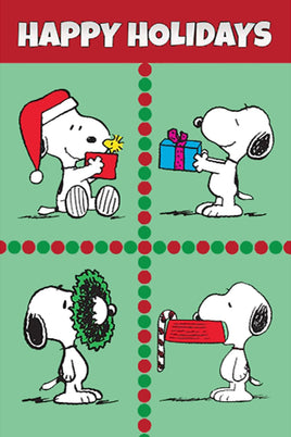 Peanuts Double - Sided Flag - Happy Holidays - snoopn4pnuts.com