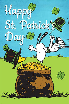 Peanuts Double - Sided Flag - Happy St. Patrick's Day - snoopn4pnuts.com