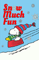 Peanuts Double - Sided Flag - Snoopy Snow Much Fun - snoopn4pnuts.com
