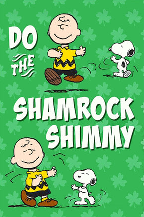 Peanuts Double - Sided Flag - St. Patrick's Day Do The Shamrock Shimmy - snoopn4pnuts.com