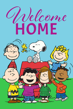 Peanuts Double - Sided Flag - Welcome Home - snoopn4pnuts.com