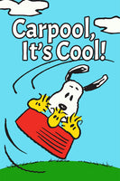 Peanuts Double-Sided Flag - Carpool, It's Cool!