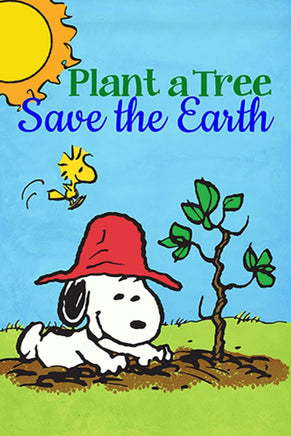 Peanuts Double - Sided Flag - Plant A Tree - snoopn4pnuts.com