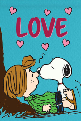 Peanuts Double - Sided Flag - LOVE Peppermint Patty and Snoopy - snoopn4pnuts.com