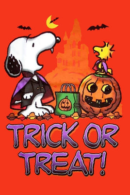 Peanuts Double - Sided Flag - Snoopy Vampire Halloween Trick Or Treat! - snoopn4pnuts.com