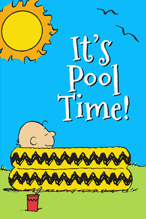 Peanuts Double - Sided Flag - It's Pool Time - snoopn4pnuts.com