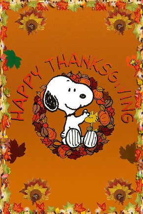 Peanuts Double - Sided Flag - Happy Thanksgiving - snoopn4pnuts.com