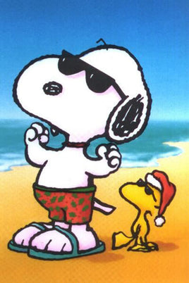 Peanuts Double - Sided Flag - Snoopy Joe Cool On Beach - snoopn4pnuts.com