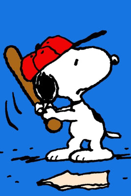 Peanuts Double - Sided Flag - Snoopy At Bat - snoopn4pnuts.com