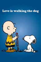 Peanuts Double-Sided Flag - Love Is Walking The Dog