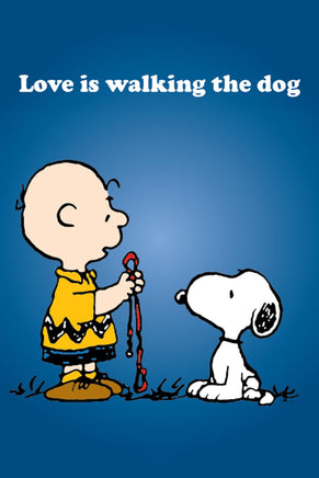 Peanuts Double - Sided Flag - Love Is Walking The Dog - snoopn4pnuts.com