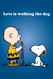 Peanuts Double-Sided Flag - Love Is Walking The Dog