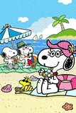 Peanuts Double-Sided Flag - Snoopy and Siblings On The Beach