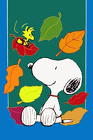 Peanuts Double-Sided Flag - Fall Leaves