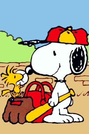 Peanuts Double - Sided Flag - Snoopy Baseball - snoopn4pnuts.com