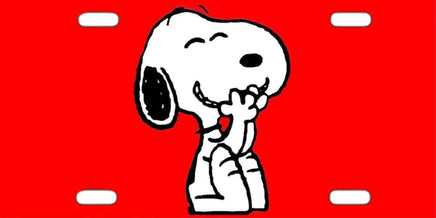 Snoopy Metal License Plate - Snickering - snoopn4pnuts.com