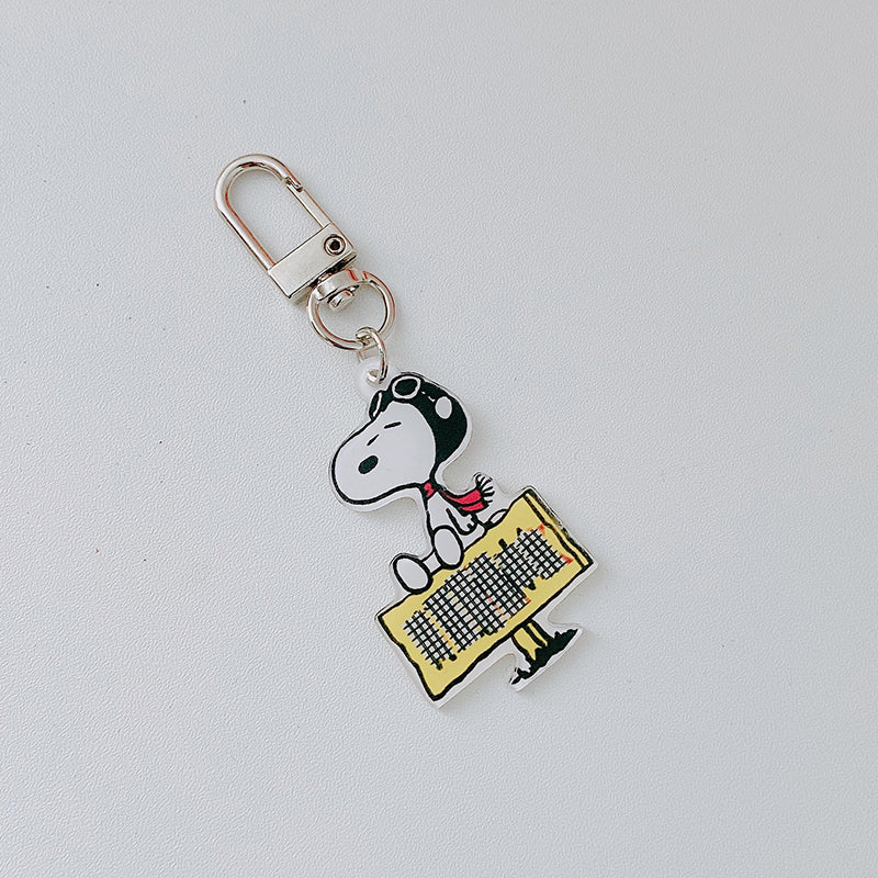 Peanuts Imported Acrylic Swivel Key Chain - Snoopy Flying Ace