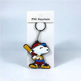 Peanuts Thick PVC Key Chain - Snoopy Baseball Player - snoopn4pnuts.com