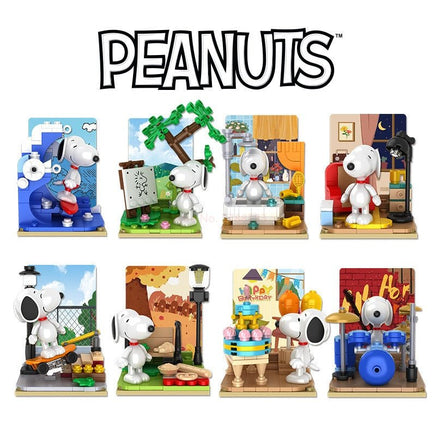 Snoopy Lego Blocks - Style Figurine Display - Reading - snoopn4pnuts.com