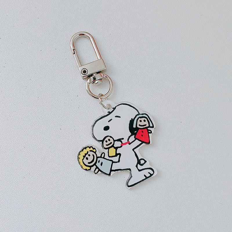Peanuts Imported Acrylic Swivel Key Chain - Snoopy Puppeteer
