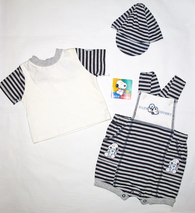 Snoopy 3 - Piece Baby Set (Includes Overalls, Shirt, and Hat) - 3 - 6 Months - snoopn4pnuts.com