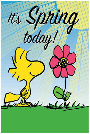 Peanuts Double-Sided Flag - Woodstock It's Spring Today!