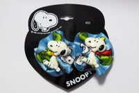 Snoopy Barrette With Satin Bows (2 Bows On 1 Barrette)