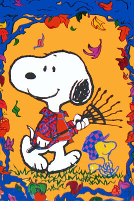 Peanuts Double - Sided Flag - Fall Leaves - snoopn4pnuts.com
