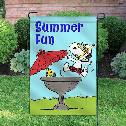 Peanuts Double - Sided Flag - Summer Fun - snoopn4pnuts.com