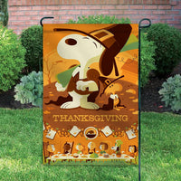 Peanuts Double-Sided Flag - Thanksgiving Pilgrims