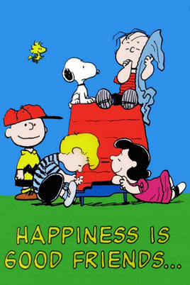 Peanuts Double - Sided Flag - Happiness Is Good Friends - snoopn4pnuts.com