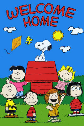 Peanuts Double - Sided Flag - Welcome Home - snoopn4pnuts.com