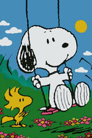 Peanuts Double - Sided Flag - Swinging Snoopy - snoopn4pnuts.com