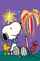 Peanuts Double-Sided Flag - 4th Of July Fireworks