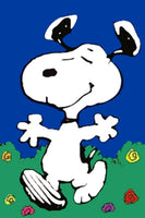 Peanuts Double - Sided Flag - Happy Snoopy - snoopn4pnuts.com