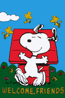 Peanuts Double-Sided Flag - Welcome Friends