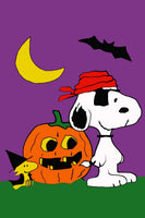 Peanuts Double - Sided Flag - Snoopy Halloween Pirate - snoopn4pnuts.com
