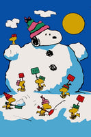 Peanuts Double - Sided Flag - Snoopy Snowman - snoopn4pnuts.com